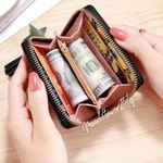 Black Heart Print Zip Top Wallet Photo 3