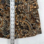 Driftwood  Paisley Print Velour Blazer Jacket Womens XS Tan Black Orange Pockets Photo 3