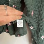 Altar'd State  Olivia Embroidered Babydoll Green Cotton Gauzey Blouse Sz XS Photo 6