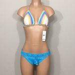 PilyQ  Romance & blue crochet bikini set. M-top/L-bottom NWT Photo 2