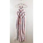 Crystal Sky Halter Neck Sleeveless Flare Leg Striped Tasseled Jumpsuit Pink 5 Size undefined Photo 10