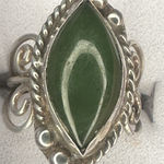 Green Chalcedony Gemstone 925 Sterling Silver Vintage Ring Size 5 Photo 0
