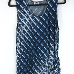 Leota Womens Helene Peplum Top Criss-Cross Scoop Neck Sleeveless Stretch Blue XL Photo 0