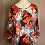 One World  Womens Fall Pumpkin Halloween 3/4 Sleeve Pullover Casual Shirt|Size:M Photo 0
