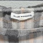 Club Monaco  Plaid Off Shoulder‎ Wool Blend Blouse Size 2 Photo 3