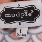 Mud Pie  Orange Navy Tie Back Midi Dress Vacation Summer Beachy Sleeveless Size L Photo 4