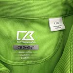 Cutter and Buck Polo Shirt Womens Large Green Ruched DryTec Juniper Hill Golf Top Photo 3