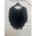 Beulah  SHEER Dolman Sleeves Oversized Loose Fit Buttons SIZE Large black Photo 4