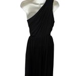 Banana Republic  100% SILK One Shoulder Maxi Dress Sz 8 Gown Vintage Y2K Witchy Photo 3