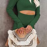 Pink queen green knit cut out bodycon dress Size M Photo 0