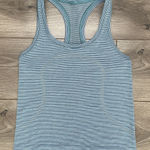 Lululemon Swiftly Tech Race Racerback Tank Stripe Rhino Grey Black Blue Tank 4 Photo 0