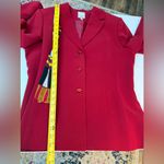 Anne Klein Elegant Red Skirt Suit with Scarf size 12 Photo 9
