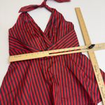 Anthropologie Odille Tank Top Women Size 6 Red Melosa Stripe Peplum Halter Y2K Photo 10
