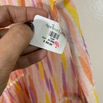 THML  NWT pink, yellow, purple and orange print sleeveless, tie back top M Photo 4