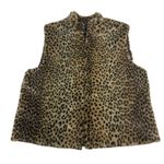 Preston & York Faux Fur Leopard Print Vest Women's Size L Photo 0