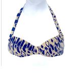 J.Crew Blue & White Underwire Bikini Top 34C – Sweetheart Halter EUC Photo 1