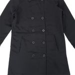 1 Madison Lightweight Womens Small Black Trench Coat Paisley Lining Pockets Photo 5