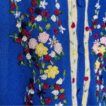Great Cavalier by St Paul Wool Floral Cardigan Sweater Vintage Size Medium NWT Blue Photo 3
