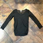 Ambiance Maternity Gray Long Sleeve Lace Sleeves Shoulders Back Size XL Gray Photo 3