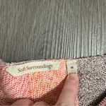 Soft Surroundings  Pink, Peach & Gray Striped Zip‎ Neck Tassel Sweater Size M Photo 5