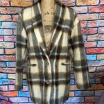 Beautiful la petite François Wool Blend Checkered Plaid Coat Size 38 Paris Gray Photo 2