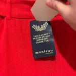 Monteau  Los Angeles linen cutout Wide-Leg Pants Vibrant Red size large Photo 3