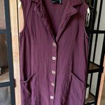 ASOS DESIGN vest mini dress burgundy sleeveless button down collar pockets Photo 1