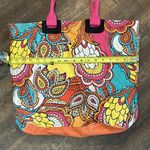 Joe Boxer  tote bag featuring a colorful paisley pattern with pink‎ straps Photo 5