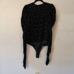 AFRM Revolve Danna Black Floral Long Sleeve Bodysuit Puff Sleeve V Photo 6