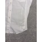 James Perse Standard  Contrast Ribbed Panel Cotton Button Down Top White 3 Photo 5