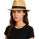 Westend 100% Paper Fedora Beige Size S/M Tan Size M Photo 0
