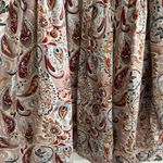 MELLODAY  Paisley Ruffle Blouse Tan Brown Size L Photo 9