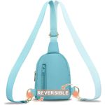 VOROLO Small Sling Bag For Men and Women Crossbody Adjustable Stap Light Blue Photo 7