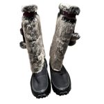 Timberland Winterberry Tall Fur Winter Boots Pom Poms Side Zip Women’s 6.5 Photo 2