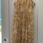Very J  Midi Yellow and white stripped asymmetrical dress Photo 0