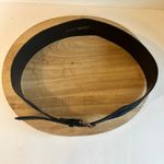 Italy Made Punto Fibbia Black Genuine Suede Leather Wide Silver Belt Size Large Photo 3