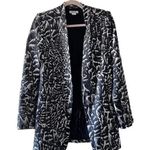 Helmut Lang Women's Strata Linen Blend Black White Animal Print Blazer Coat 0 Photo 0