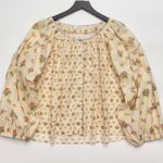 DOEN Cream Floral Blouse S Photo 1