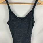 American Eagle  Soft & Sexy Silver Black Ribbed Tank Size Large Photo 0