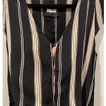 Reformation  Elton Striped Black Cream Mini Dress Photo 3