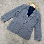 J.Crew Cotton Linen Unstructured Blazer Shawl Collar Longsleeve Deep Water 10 Photo 4