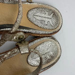 Frye Silver Metallic Mary Harness Leather Thong Slingback Sandal Photo 1