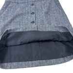 J.Crew Herringbone Wool Blend Charcoal Gray Black Button Front Mini Skirt 0 Photo 3