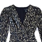 Aqua Black Gold Vneck Printed Ruched Women's Mini Dress Size XS New Photo 3