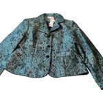 Vtg DRESS BARN Multicolor Tapestry Blazer Women Sz 16 Beaded Buttons Nwt Blue Photo 0