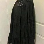 Anthropologie Maeve  Long Sleeve Black Lace Mini Dress Bohemian Baby Doll $158 Photo 3