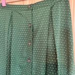 Who What Wear  Green Midi A-Line Skirt with Dots and Pleats size 6 Photo 8
