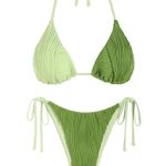Zaful Ruched String Bikini Set Swimsuit Ribbed High Cut Swimwear Women’s Small S Photo 1