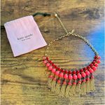Kate Spade That’s A Wrap Tassel Necklace Pink Red Gold Photo 0