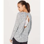 Lululemon Get Set L/S Top Womens M Tiger Space Dye Black & White Open Back Photo 1